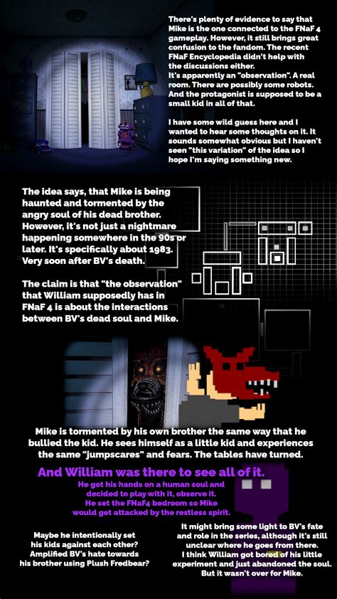 A sudden idea about FNaF4 gameplay. The "observation" of Mike and BV ...