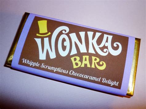 Wonka Bar Wrappers Wonka Bar Candy Bar Wrapper Template Willy - Etsy