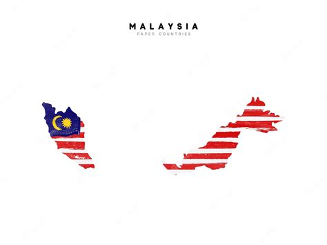 Premium Vector | Malaysia detailed map with flag of country. painted in watercolor paint colors ...