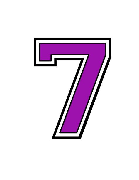 iron on transfer purple number 7 for tshirt instant