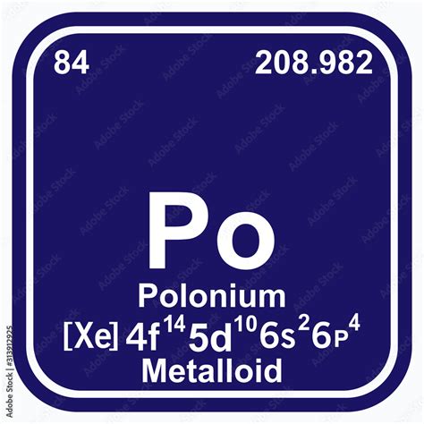 Polonium Periodic Table of the Elements Vector illustration eps 10 ...