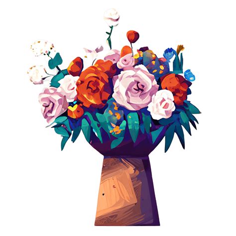 Basket of Flowers Painting · Creative Fabrica