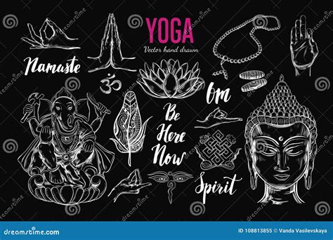 Yoga set. Vector stock vector. Illustration of hinduism - 108813855