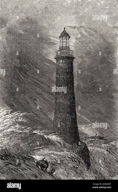 third Eddystone Lighthouse by John Smeaton, Rame Head, Plymouth, England Stock Photo - Alamy