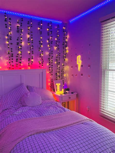 Aesthetic led lights Bedroom | Neon bedroom, Room ideas bedroom, Room design bedroom