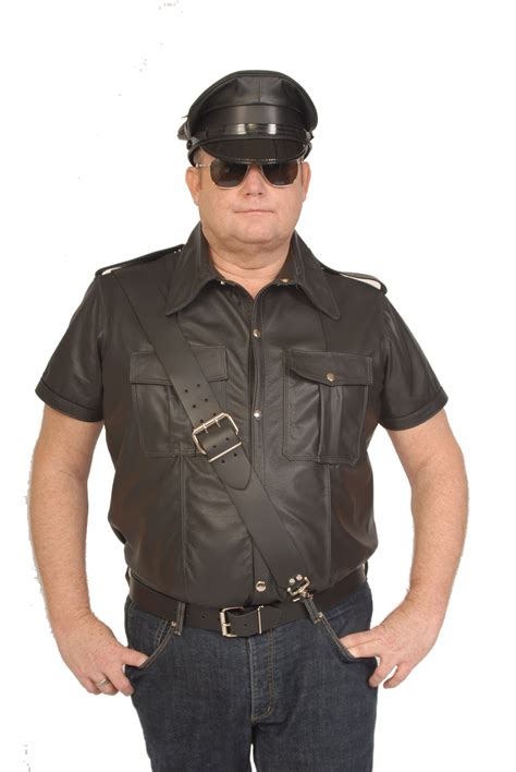 Leather Police Style Uniform Shirt custom made by Leather 64TEN