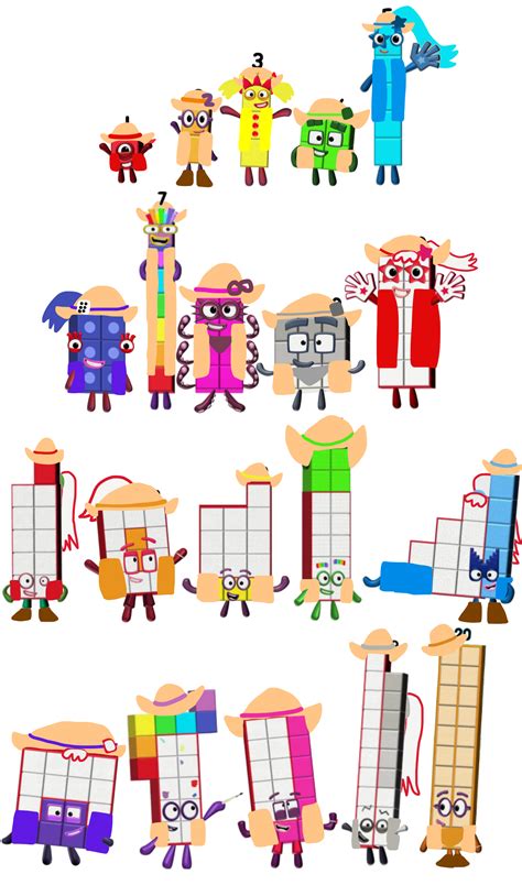 Numberblocks as Cowboys and Cowgirls by alexiscurry on DeviantArt