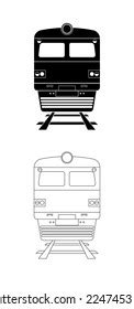 Train Front View Silhouette Vector Outline Stock Vector (Royalty Free) 2247453185 | Shutterstock