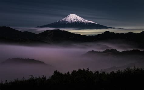 Wallpaper Japan, Fuji Mountain at night 1920x1200 Picture, Image