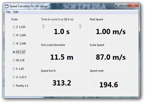 Scale Speed Calculator 1.0 - Download, Screenshots