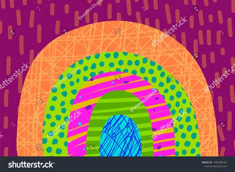 Rainbow Collage Hand Drawn Illustration Cartoon Stock Vector (Royalty Free) 1395398762