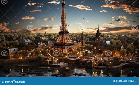 Eiffel Tower at Night with Festive Fireworks Stock Photo - Image of ...