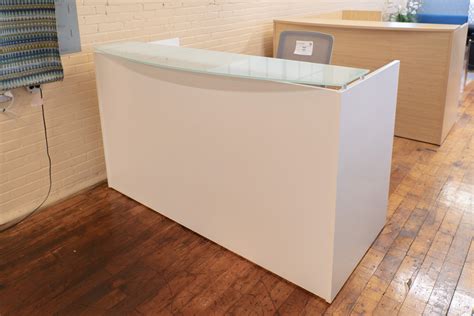 Peartree White Glass Top Reception Desks • Peartree Office Furniture