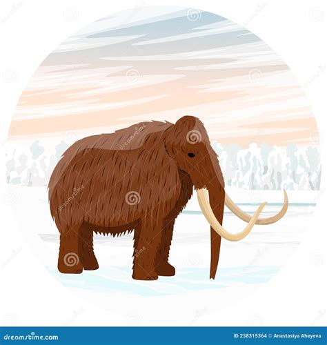 Mammoth Permafrost Ice Age Cartoon Illustration | CartoonDealer.com #128176868