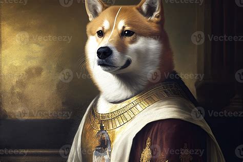 Doge Meme Funny Portrait Face of Dog Closeup Classic Art Design Generative AI 22007193 Stock ...