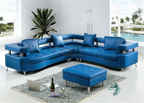 Blue Leather Sofa Sectional | Leather sofa decor, Blue leather sofa, Sofa bed design