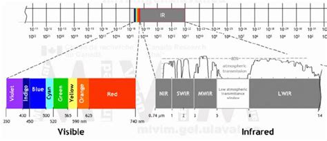 Electromagnetic spectrum showing the visible and infrared wavelength... | Download Scientific ...