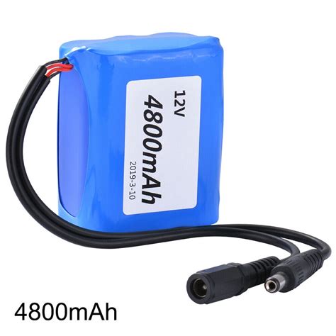 DC 12V 4800mAh Backup Power Portable Rechargeable Li-ion Battery Pack ...