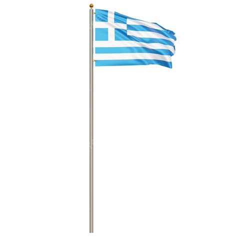 Greece Flag With Pole, Greece Flag Waving, Greece Flag Waving Transparent, Greece Flag PNG ...