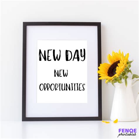 New Day New Opportunities Printable, Quote Print, Printable Wall Art, Printable Quote, Quote ...