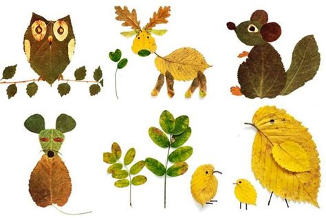 leaf animals ~ art project ideas and craft ideas