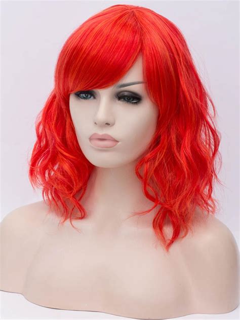 Bright Red Short Wave style Non Lace Wefted Cap Wig - Synthetic Wigs - BabalaHair