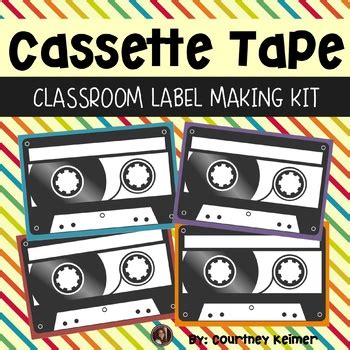 Cassette Tape Labels Editable Kit Classroom Decor {PowerPoint & Font ...