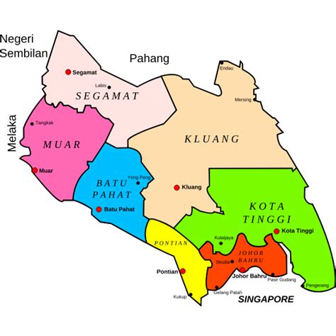 Map of Johor | Free SVG