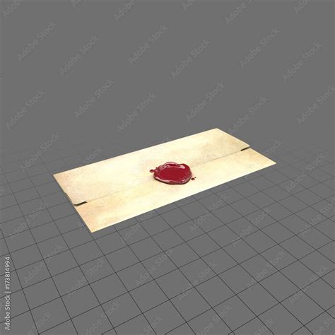 Letter with wax seal Stock 3D asset | Adobe Stock