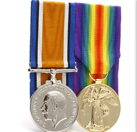 WW1 Pair. British War Medal & Victory Medal. Full size, Court Mounted ...