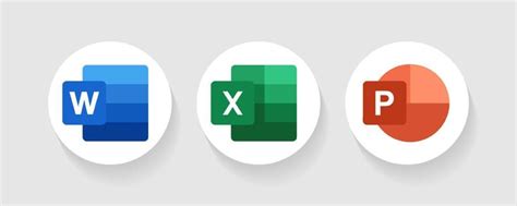 Download Set of microsoft word, excel, and power point icon ...