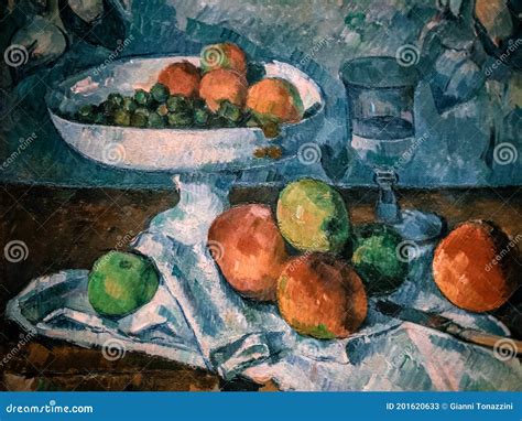 Still Life With Fruit Dish By Paul Cezanne Editorial Photo | CartoonDealer.com #201620633