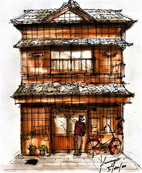 How to draw Japanese House- Urban Sketching/Japanese House Drawing/Pen ...