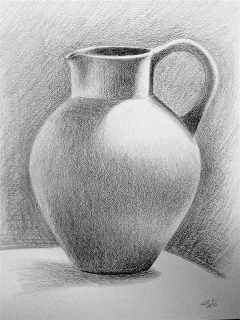 Pencil drawing - Still life - Terracotta vase - object drawing | Still life drawing, Still life ...