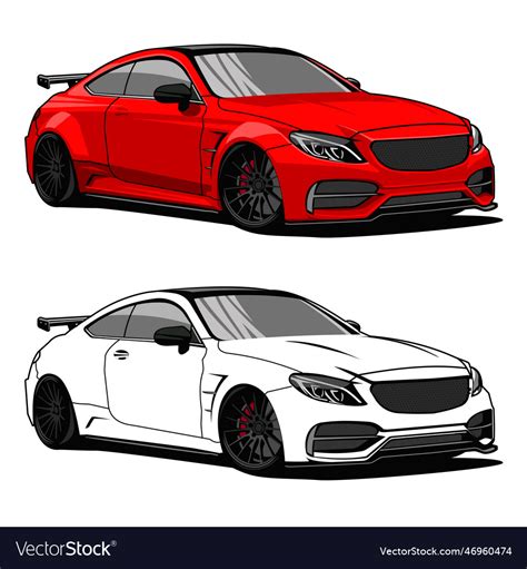 Race car black and white Royalty Free Vector Image