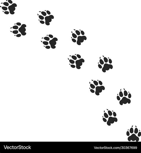 Lion paw print silhouette Royalty Free Vector Image