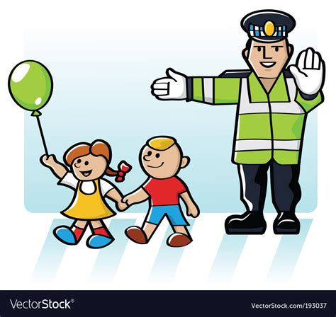 Kids crossing the road Royalty Free Vector Image