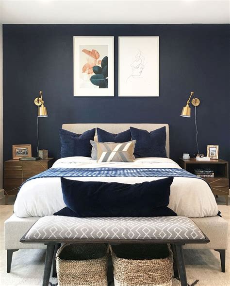 37 Inspiring Navy Blue Bedroom Decor Ideas You Should Copy - SWEETYHOMEE