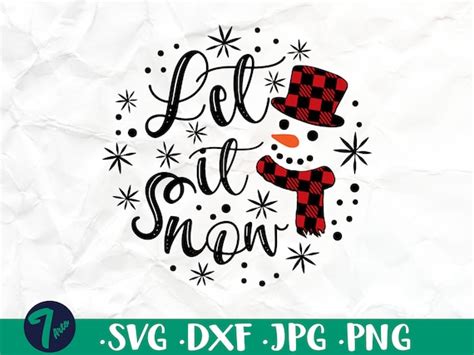 Let It Snow Svg Sign Svg Winter Svg Buffalo Plaid Snowman | Etsy