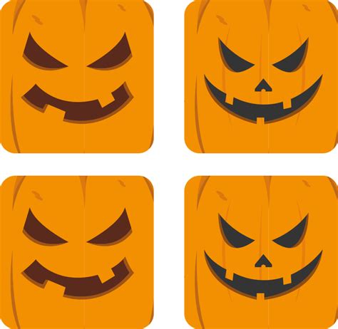 Different pumpkins coasters halloween - TenStickers