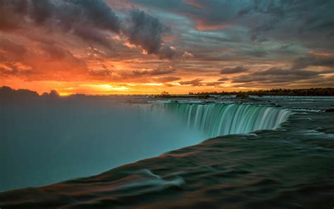 Niagara Falls In Canada Sunset Landscape Nature 4k Ultra Hd Desktop ...