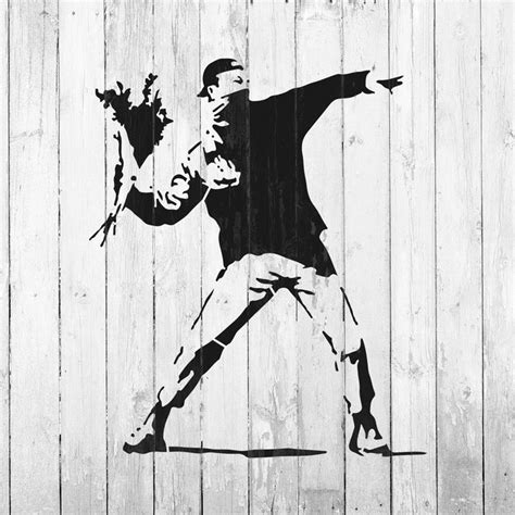 Rage Flower Thrower Banksy Stencil