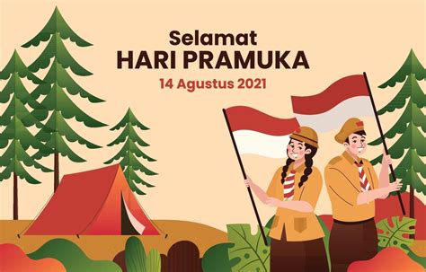 Pramuka Indonesia Day Background Concept in Flat Style 3088520 Vector ...