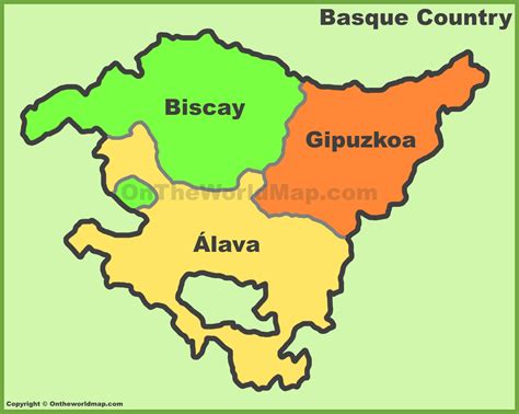 Basque Country provinces map - Ontheworldmap.com