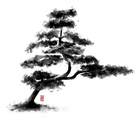 Chinese White Pine by Ilyo Tao | Japanese art ink, Japanese ink ...