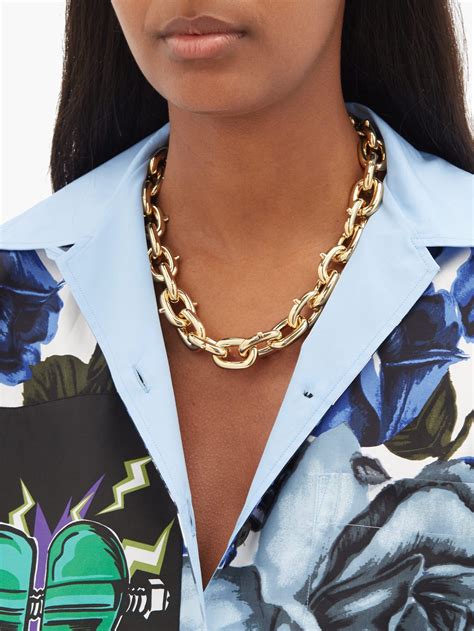 Chunky chain-link necklace | Prada | MATCHESFASHION US Chain Necklace ...