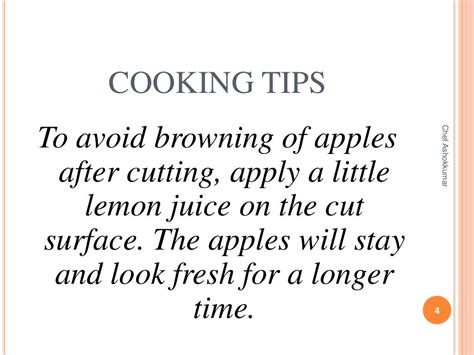 Cooking tips