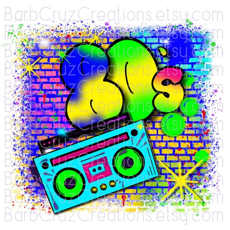 airbrush, Background, 80's, boom box, graffiti, 80's, sublimation transfer, digital download ...