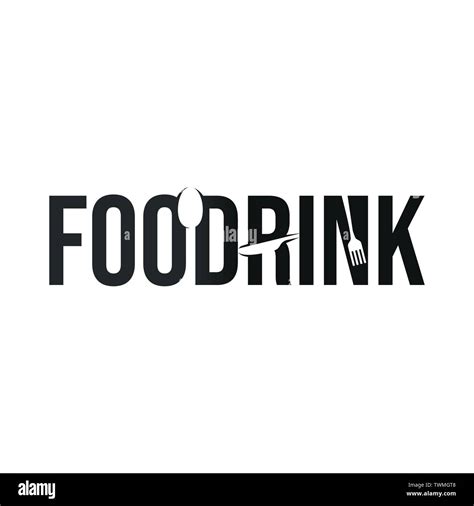 Food and drink word marks typography negative space logo design vector Stock Vector Image & Art ...