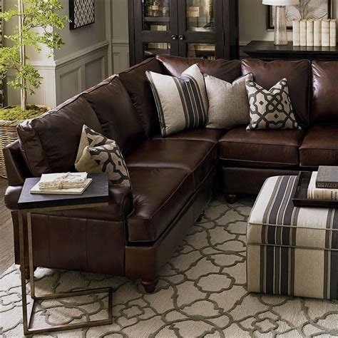 Large L-Shaped Sectional #SectionalSofas | Leather couches living room, Living room decor brown ...